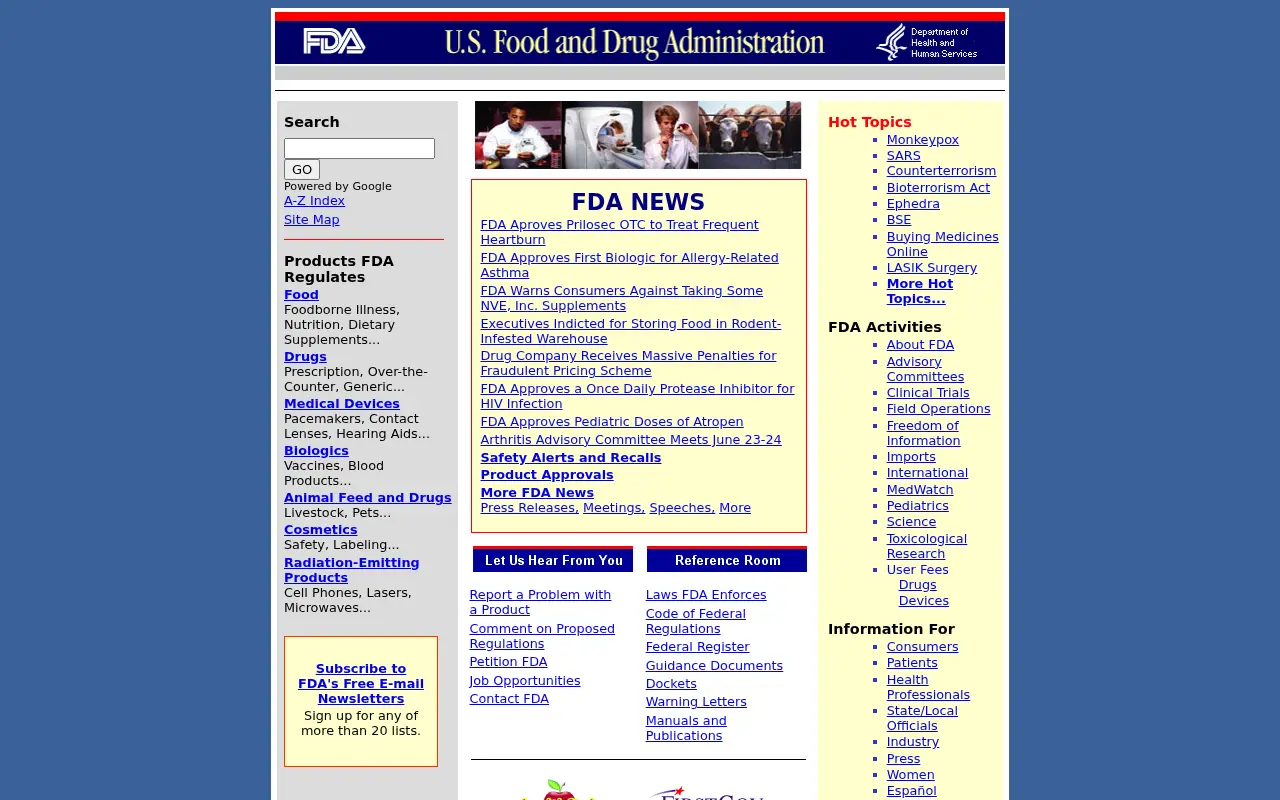 fda.gov in 2003