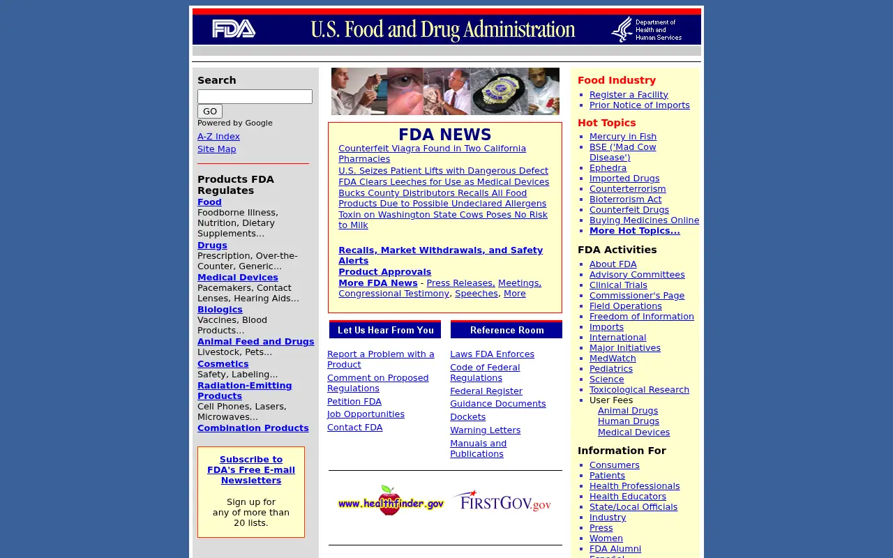 fda.gov in 2004