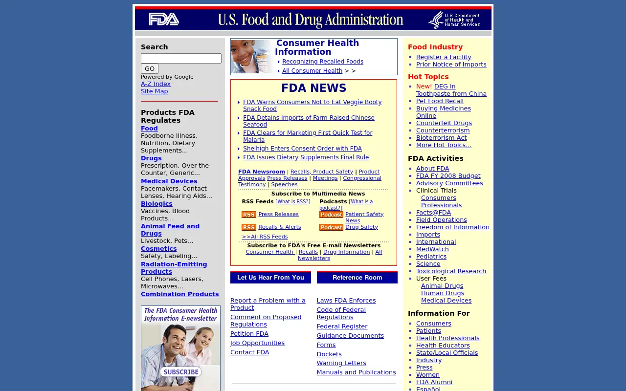 fda.gov in 2007