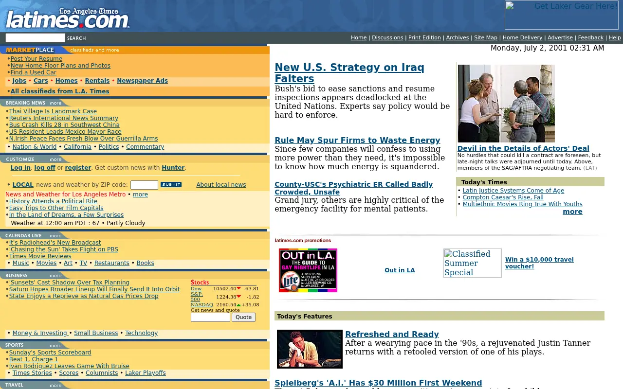latimes.com in 2001