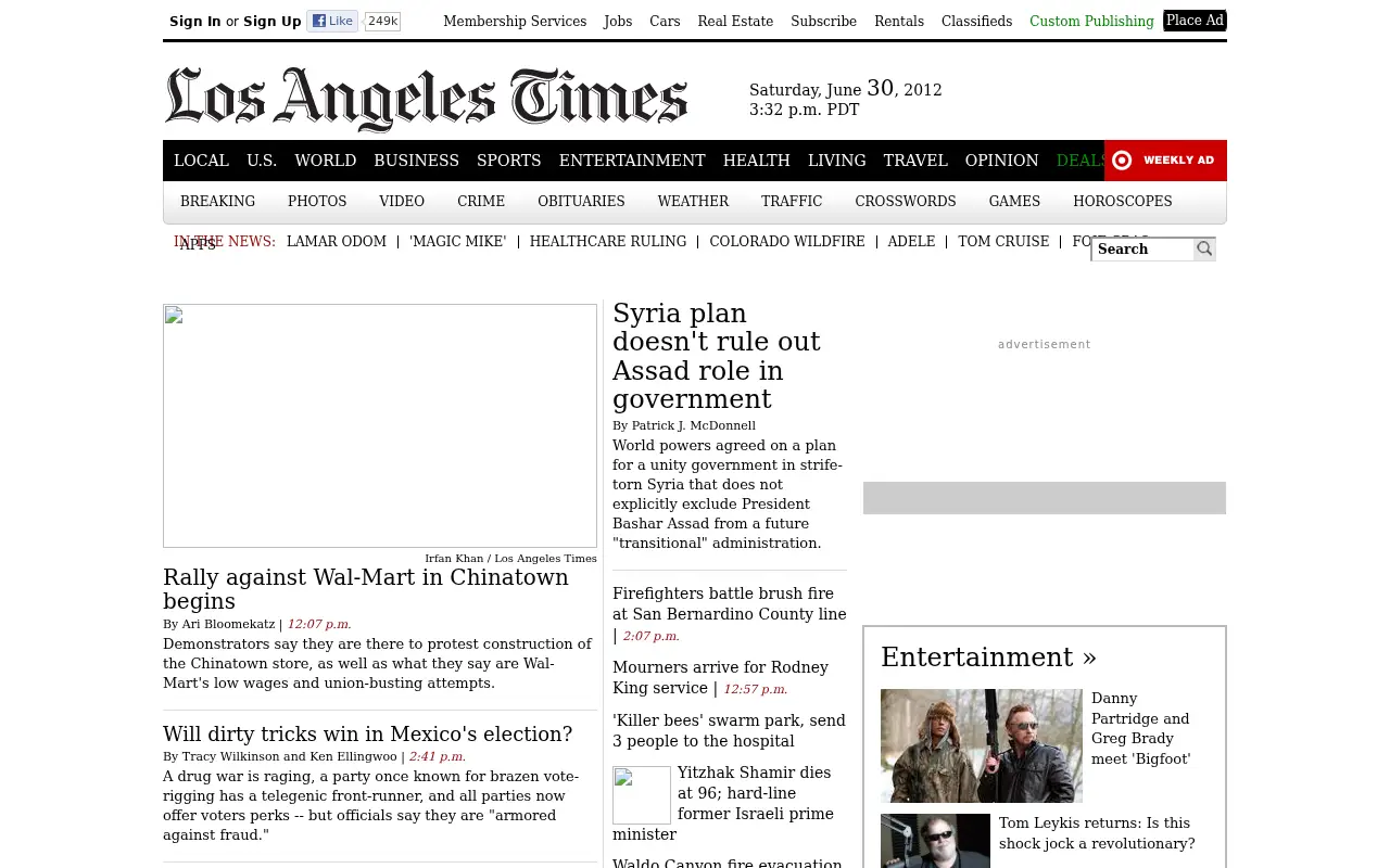 latimes.com in 2012