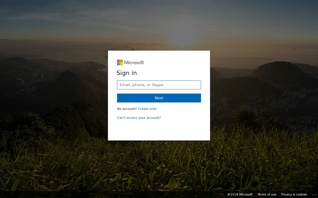 microsoftonline.com in 2018