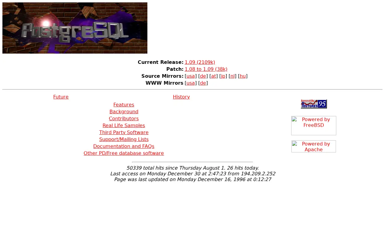 postgresql.org in 1996
