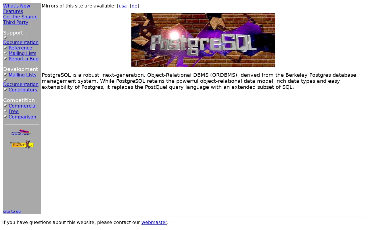 postgresql.org in 1997