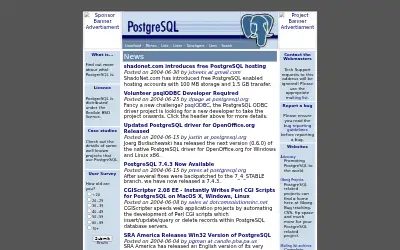 postgresql.org in 2004
