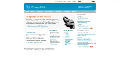 postgresql.org in 2005