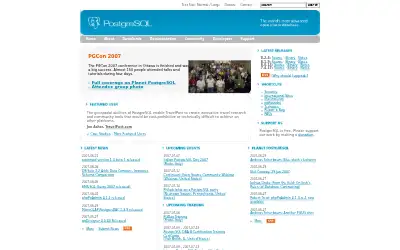 postgresql.org in 2007