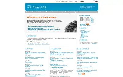 postgresql.org in 2009