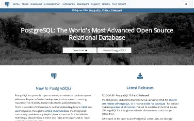 postgresql.org in 2020