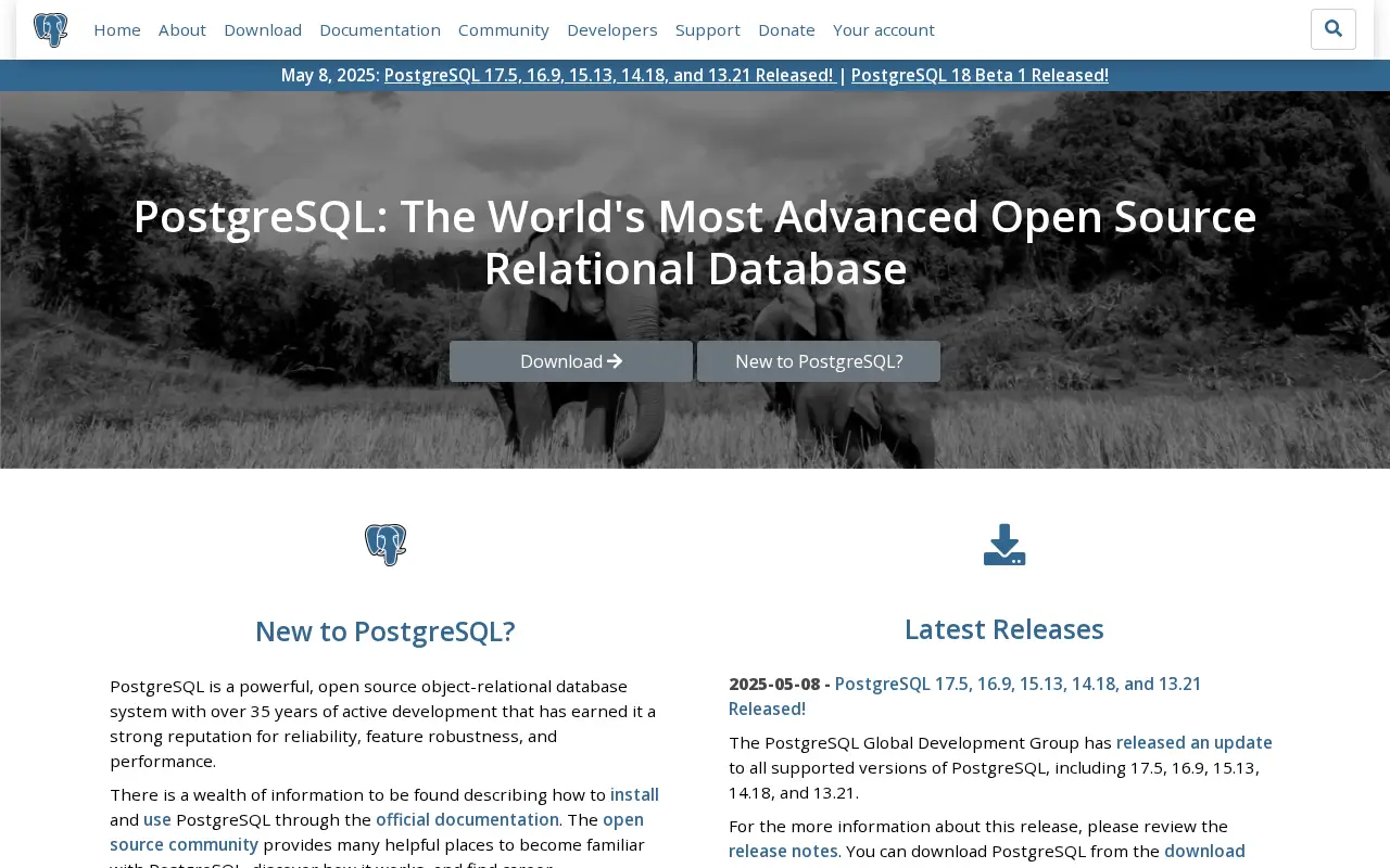 postgresql.org in 2025