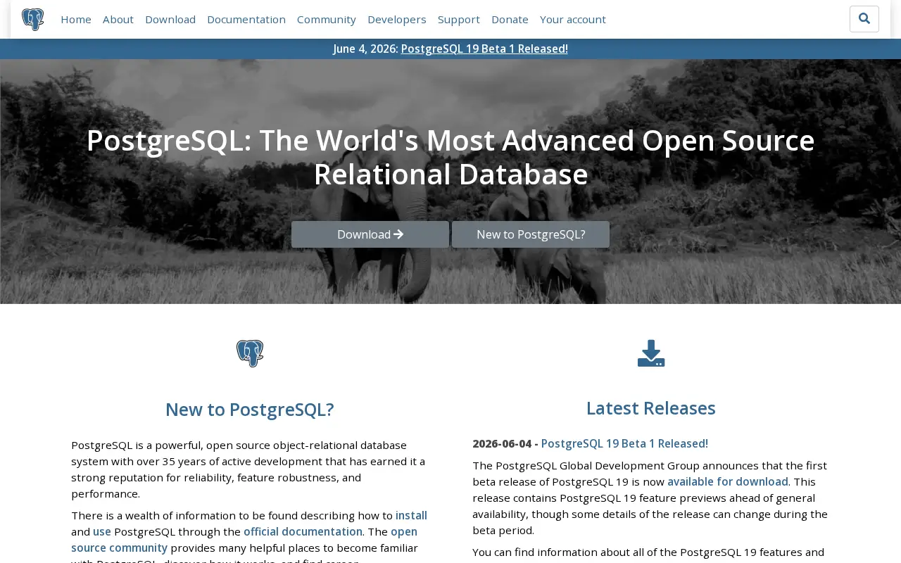 postgresql.org in 2026