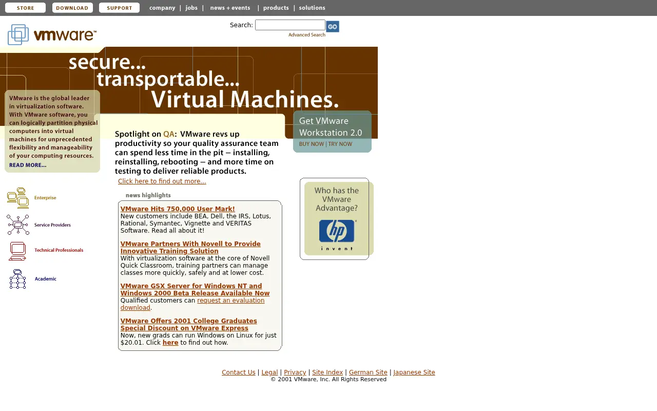 vmware.com on June 29, 2001