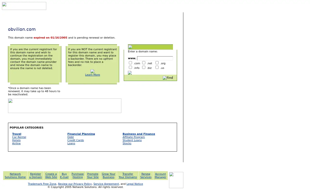 obvilion.com on February 4, 2005