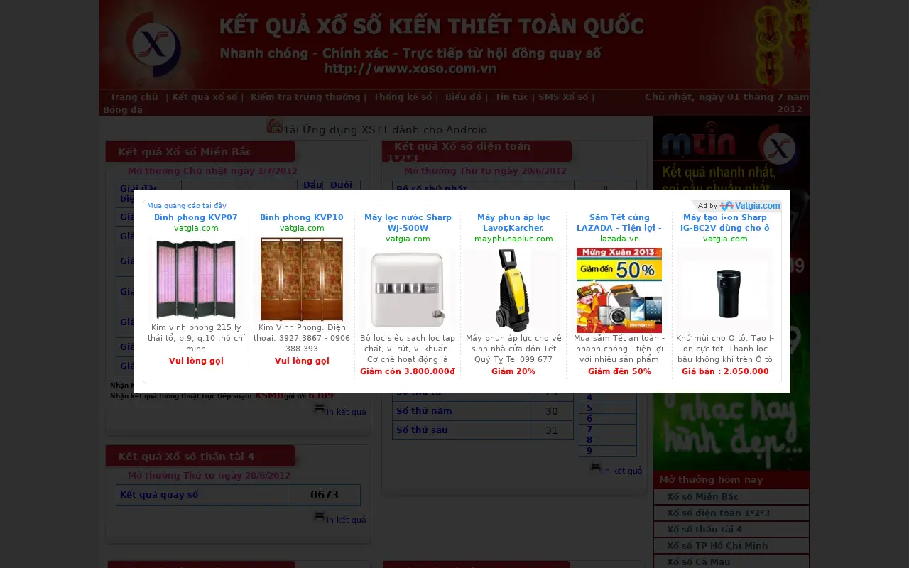 xoso.com.vn on July 1, 2012