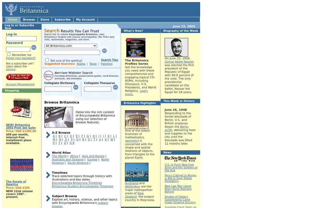britannica.com in 2003