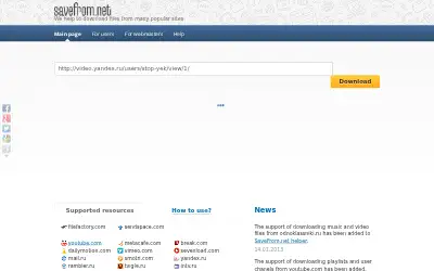 savefrom.net in 2013