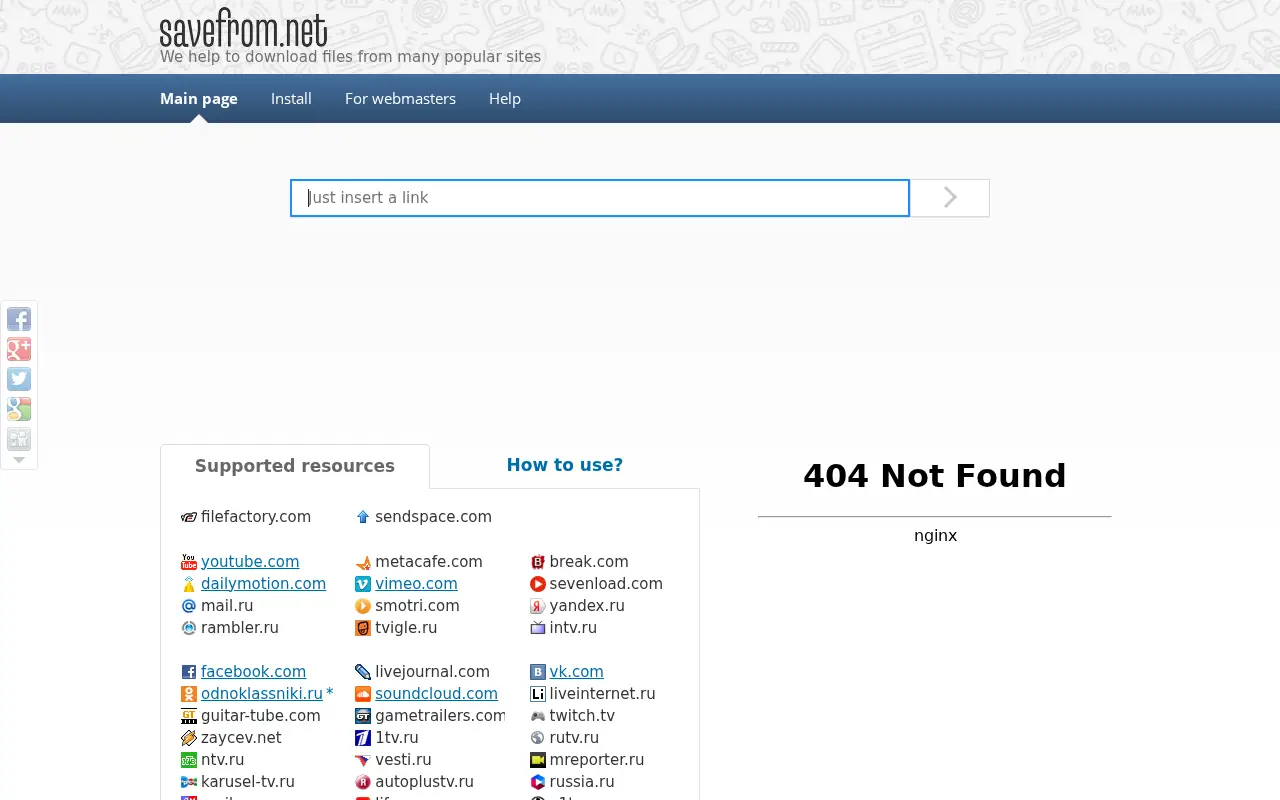savefrom.net in 2015