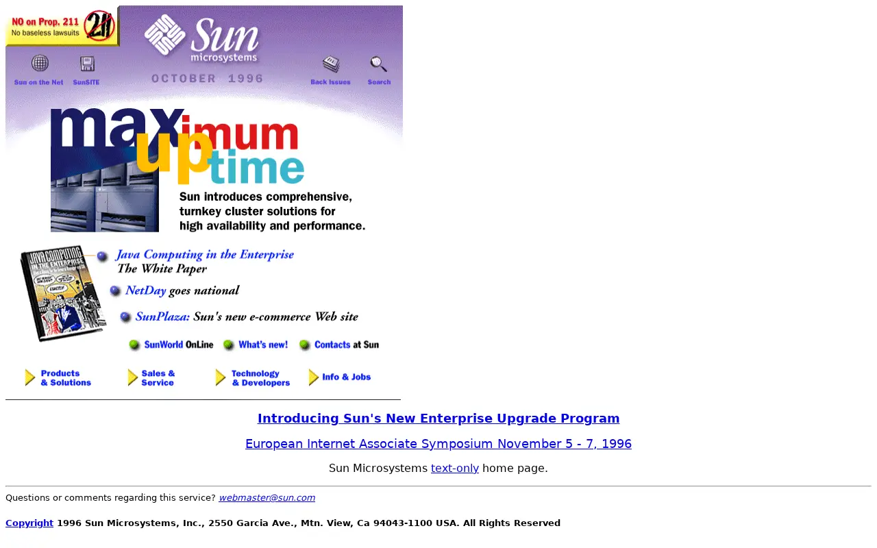 sun.com in 1996