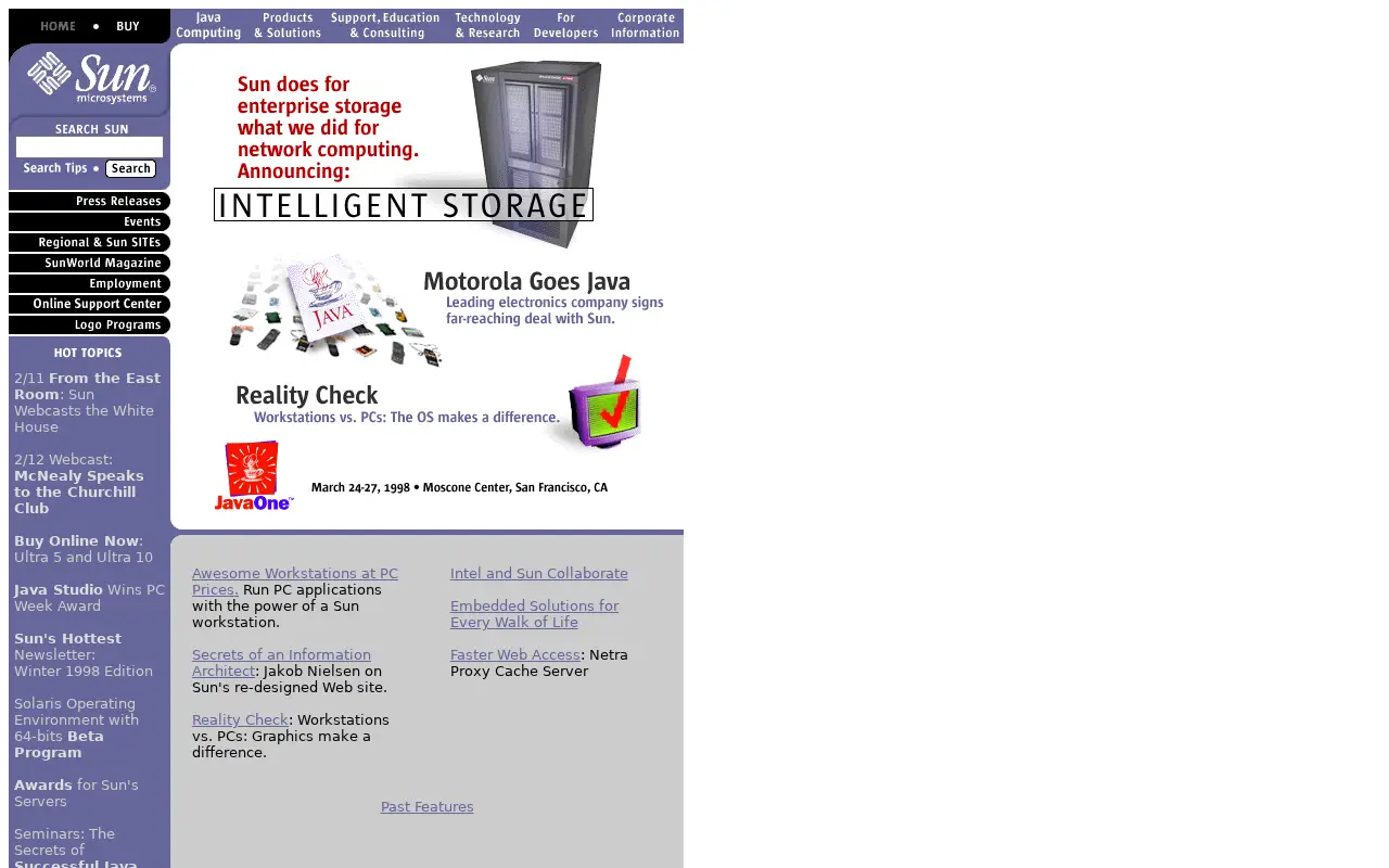 sun.com in 1998