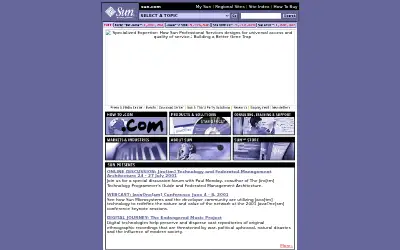 sun.com in 2001