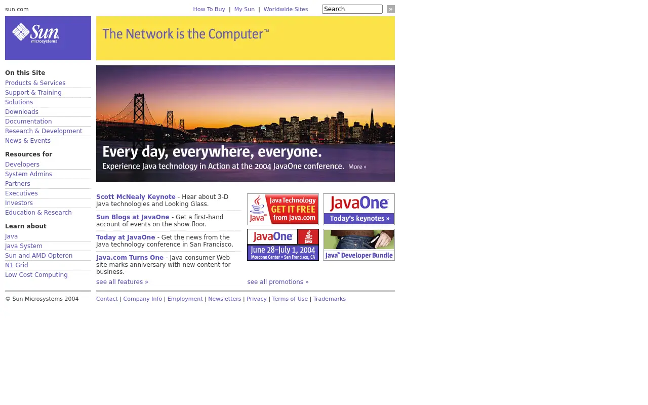 sun.com in 2004