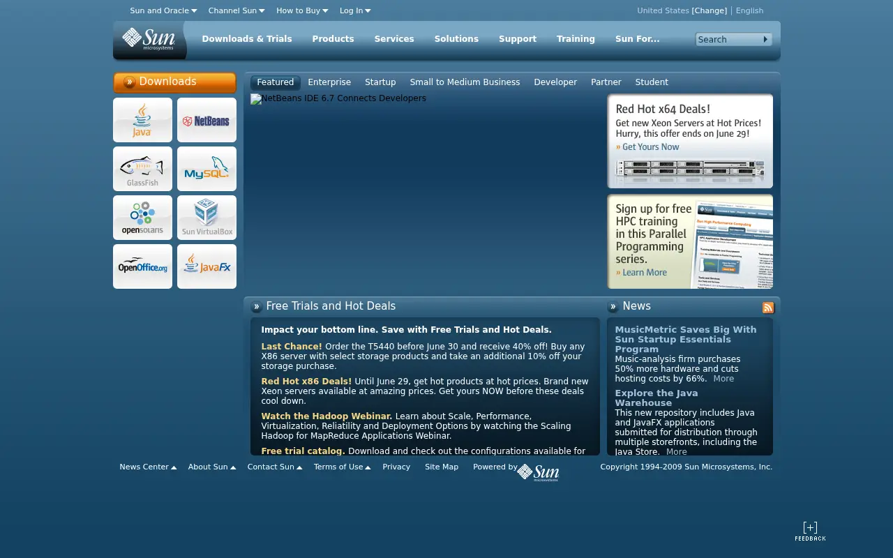 sun.com in 2009