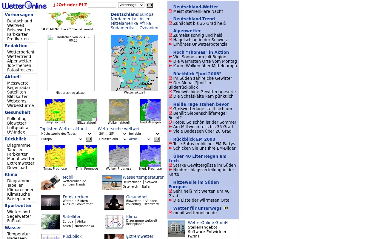 wetteronline.de on June 30, 2008