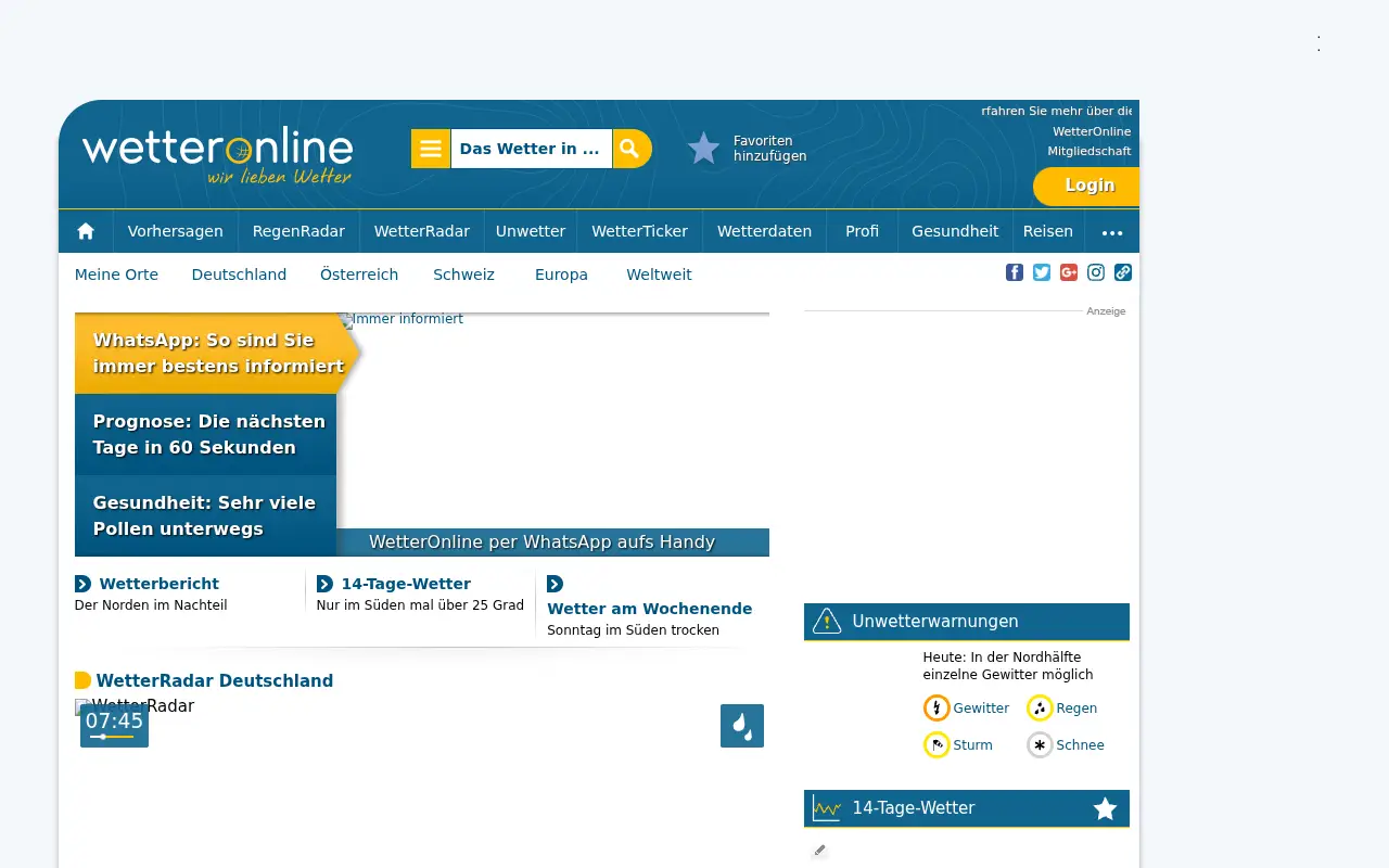 wetteronline.de in 2016