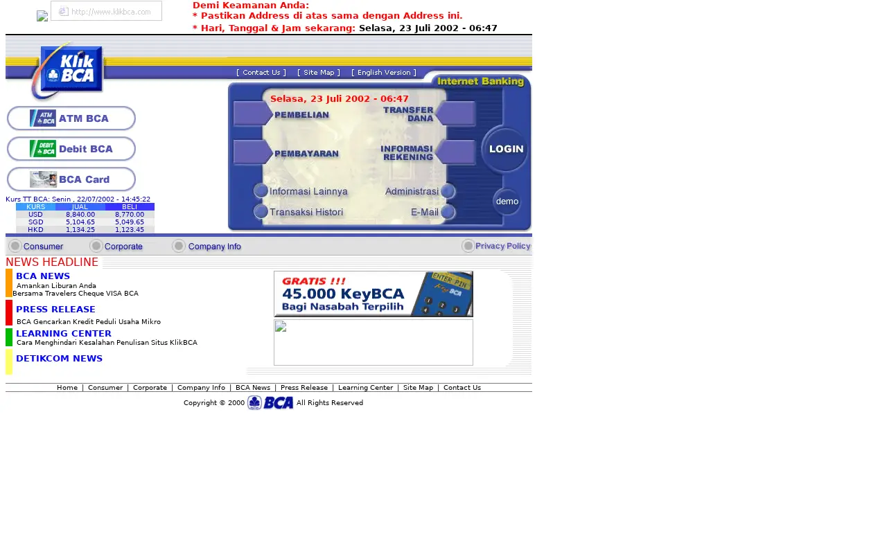 klikbca.com in 2002