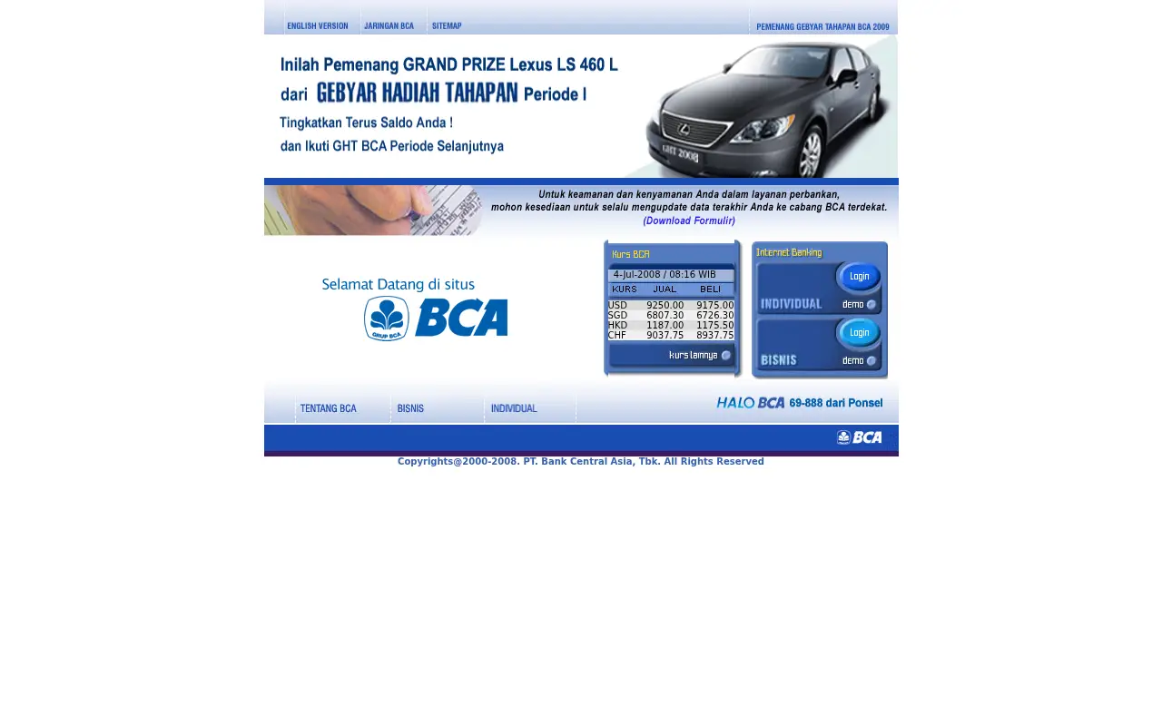 klikbca.com in 2008