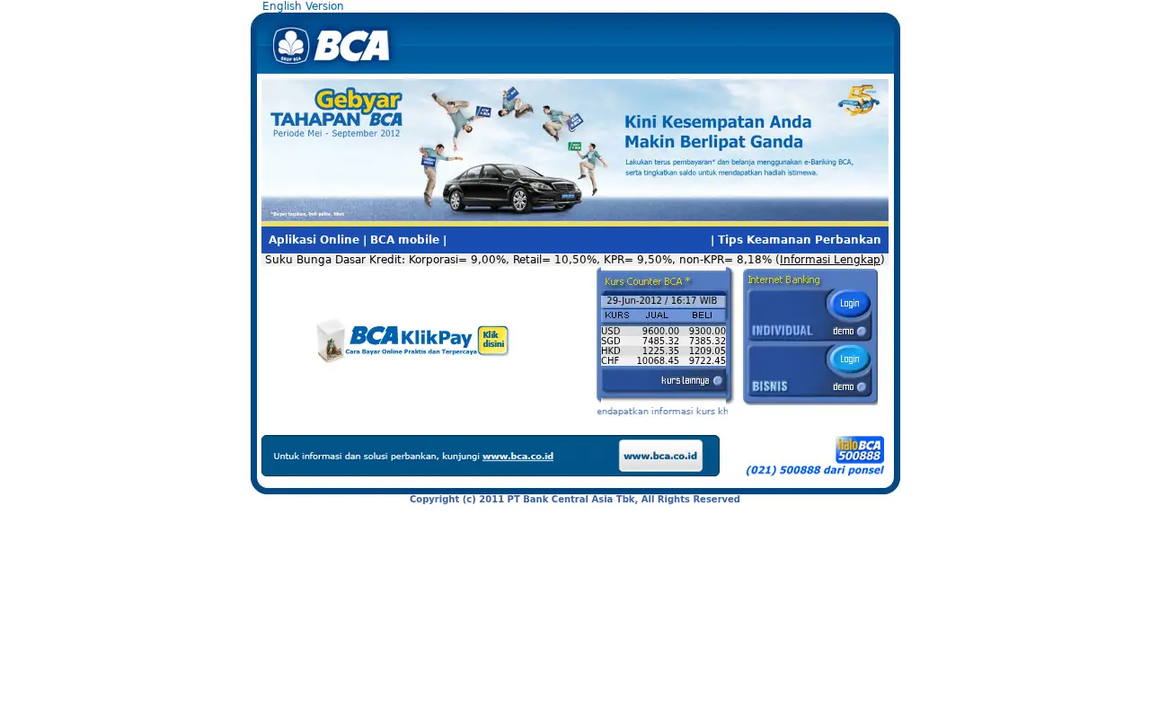 klikbca.com in 2012