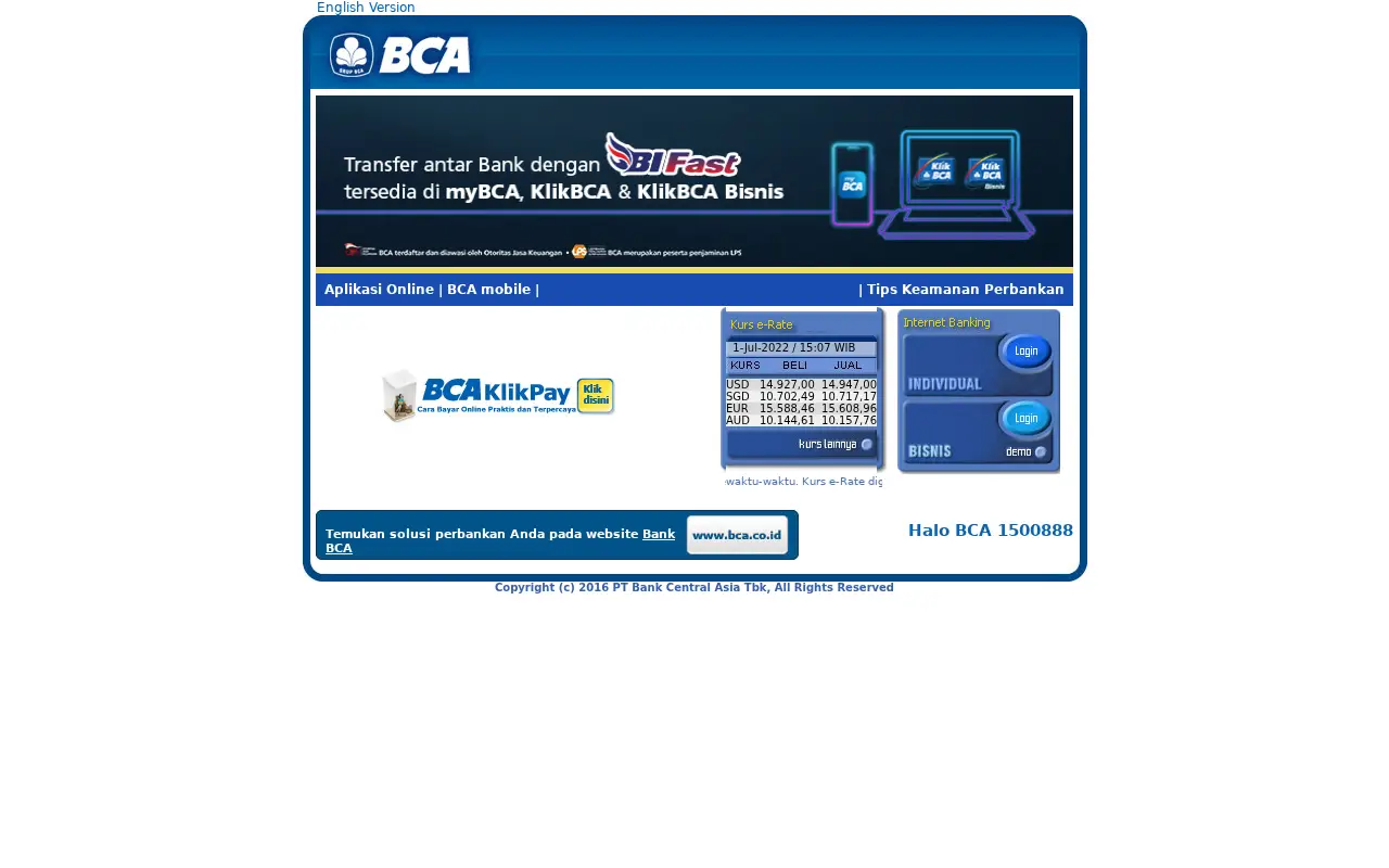 klikbca.com in 2022