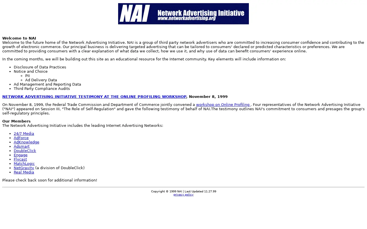 networkadvertising.org in 1999