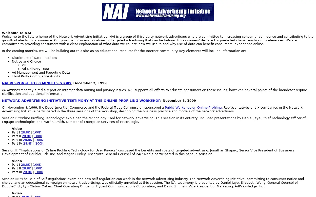 networkadvertising.org in 2000