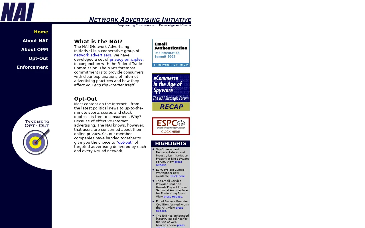 networkadvertising.org in 2005