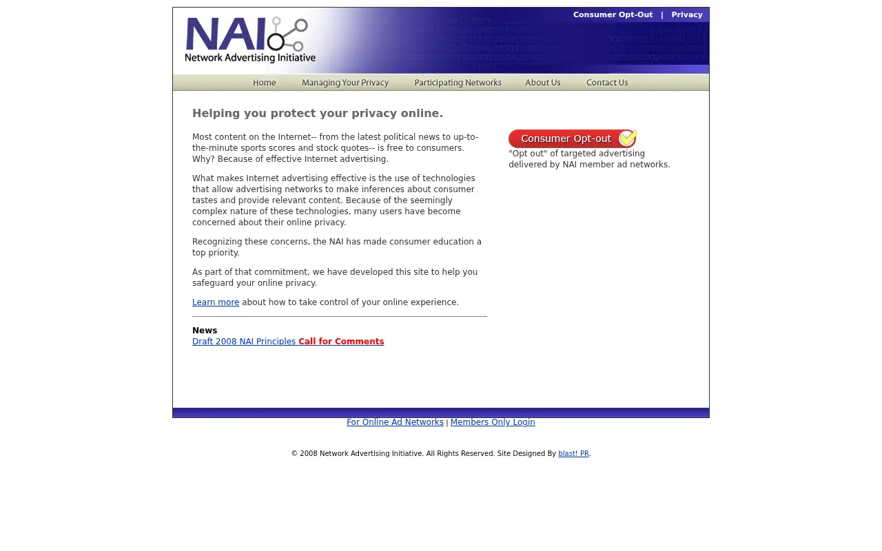 networkadvertising.org in 2008