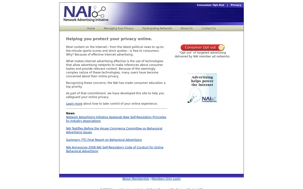 networkadvertising.org in 2009