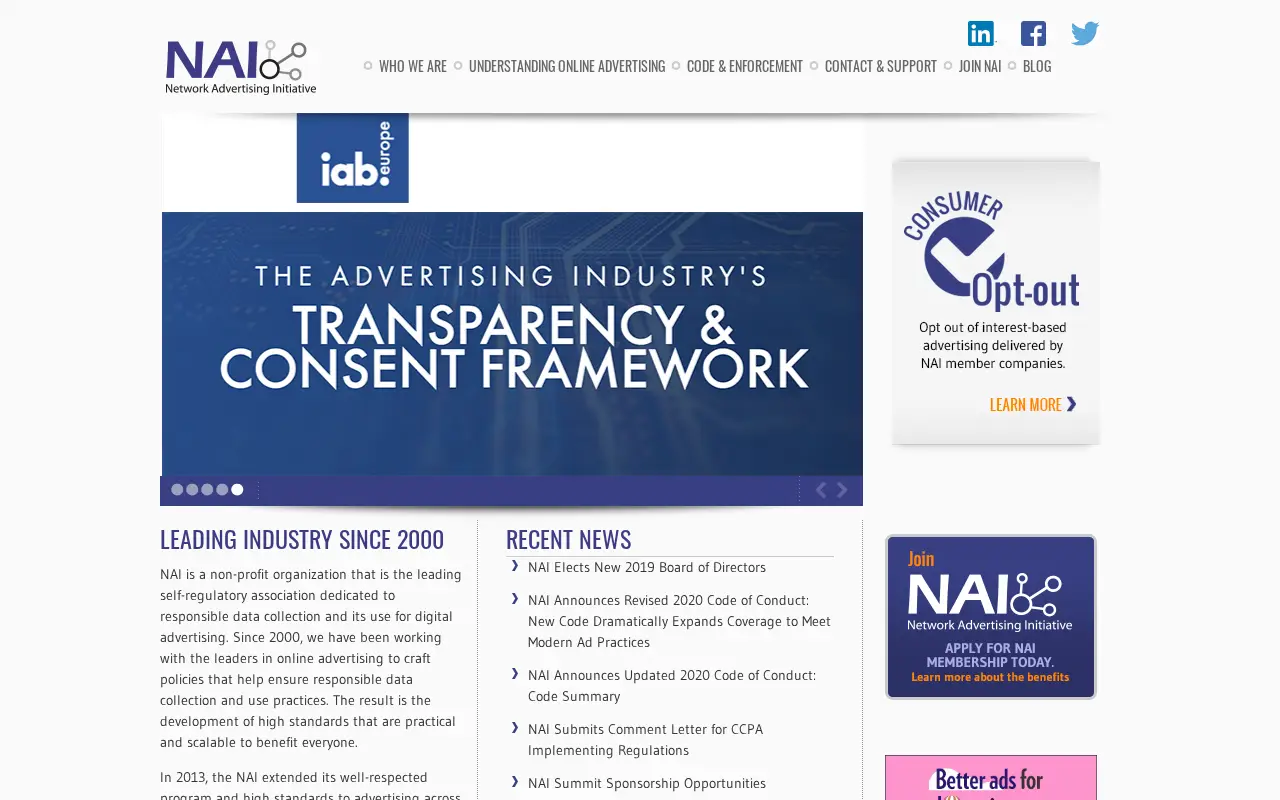 networkadvertising.org in 2019