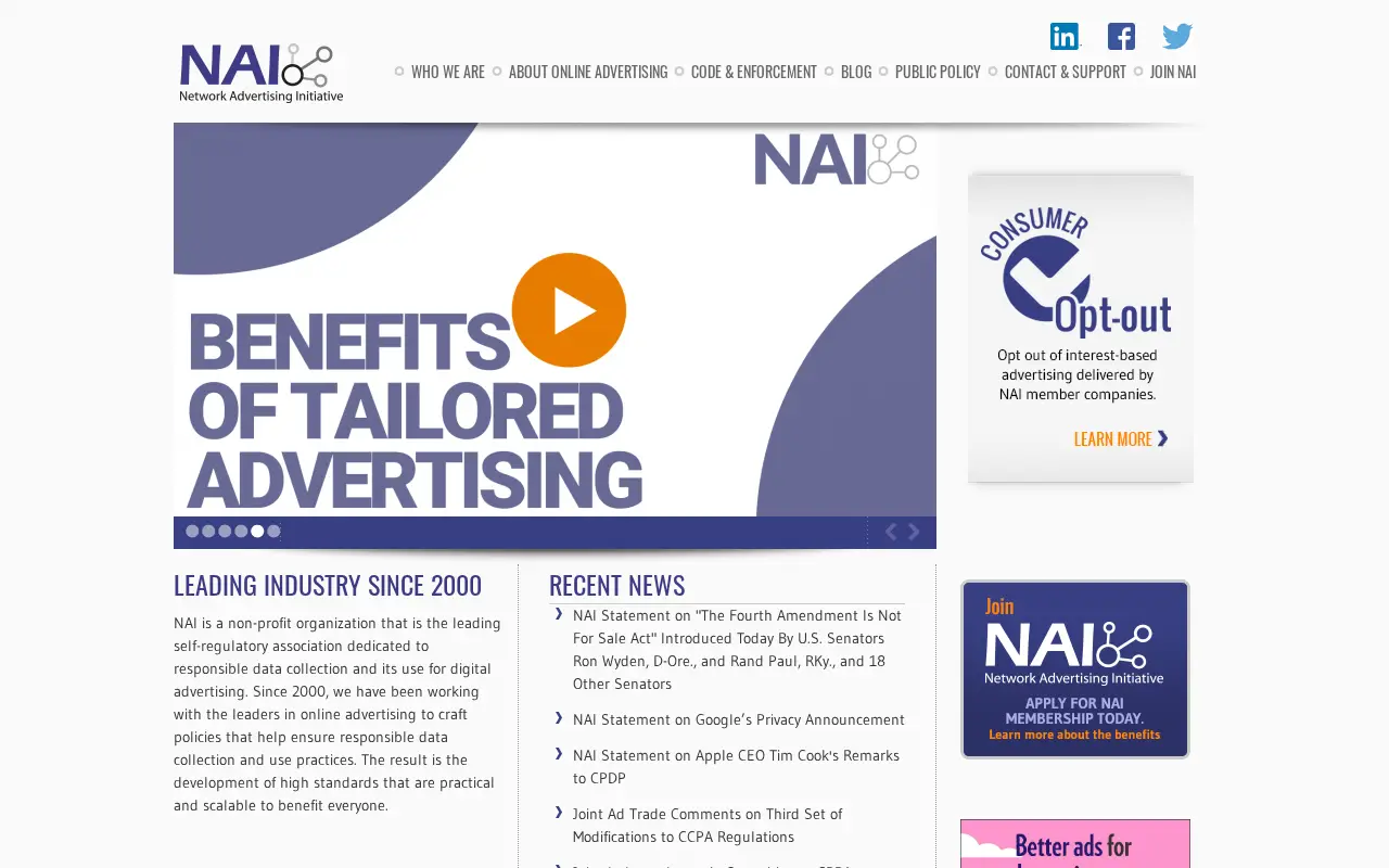 networkadvertising.org in 2021