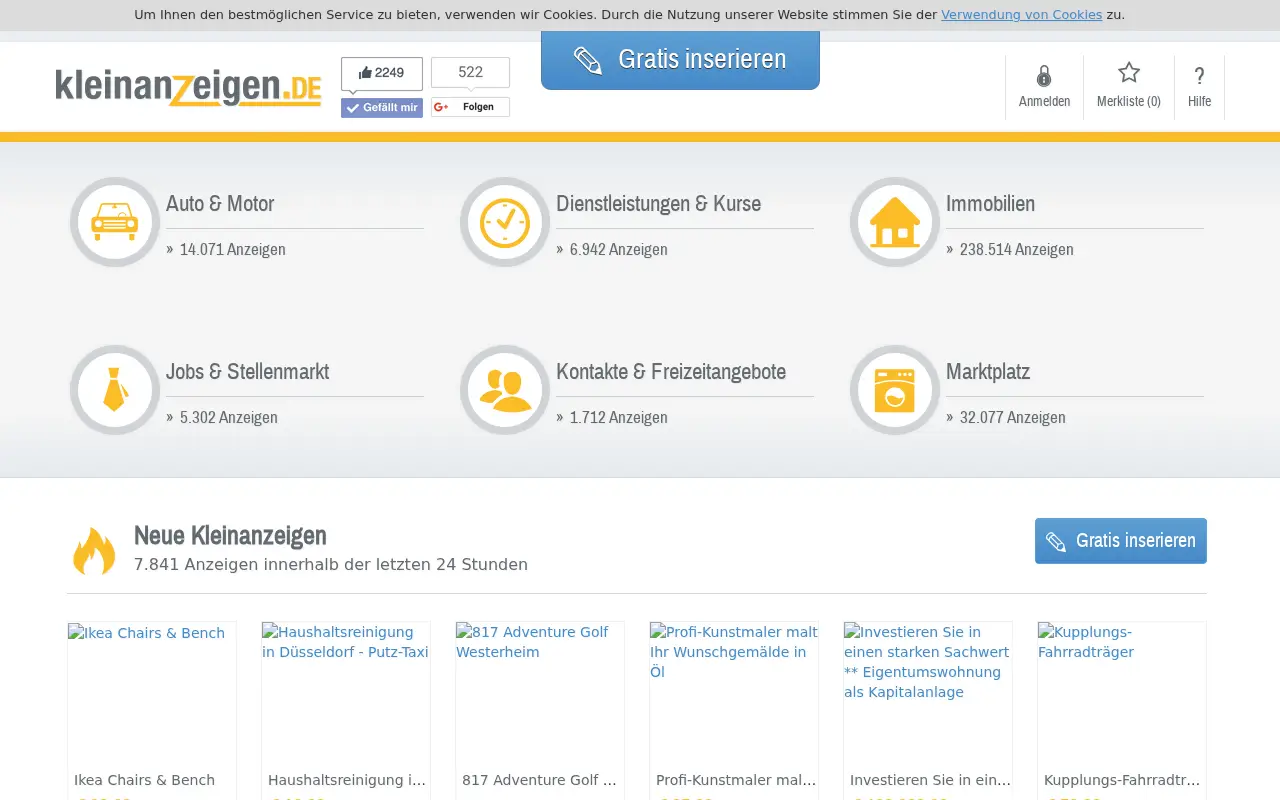 kleinanzeigen.de in 2016