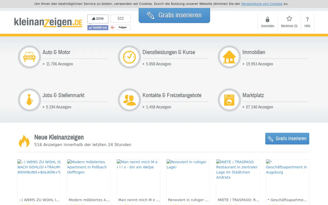 kleinanzeigen.de in 2018