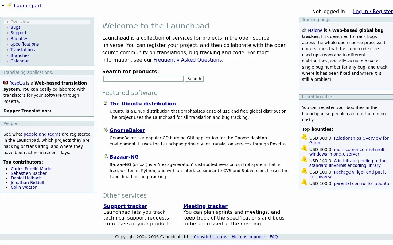launchpad.net on June 11, 2006