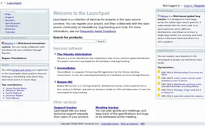 launchpad.net in 2006