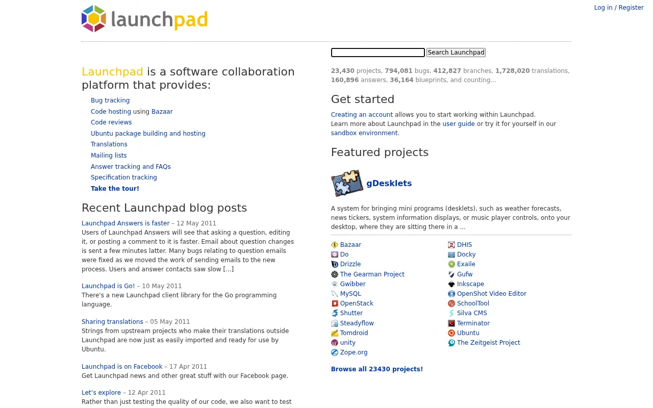 launchpad.net on June 23, 2011