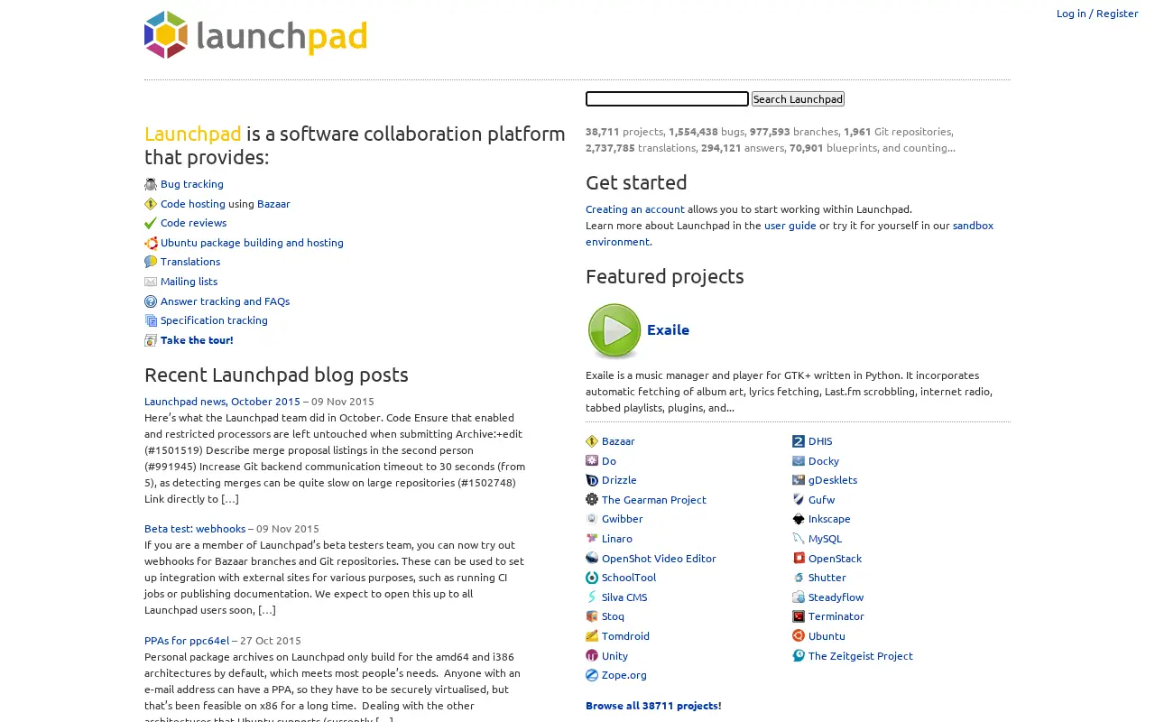 launchpad.net on July 5, 2016
