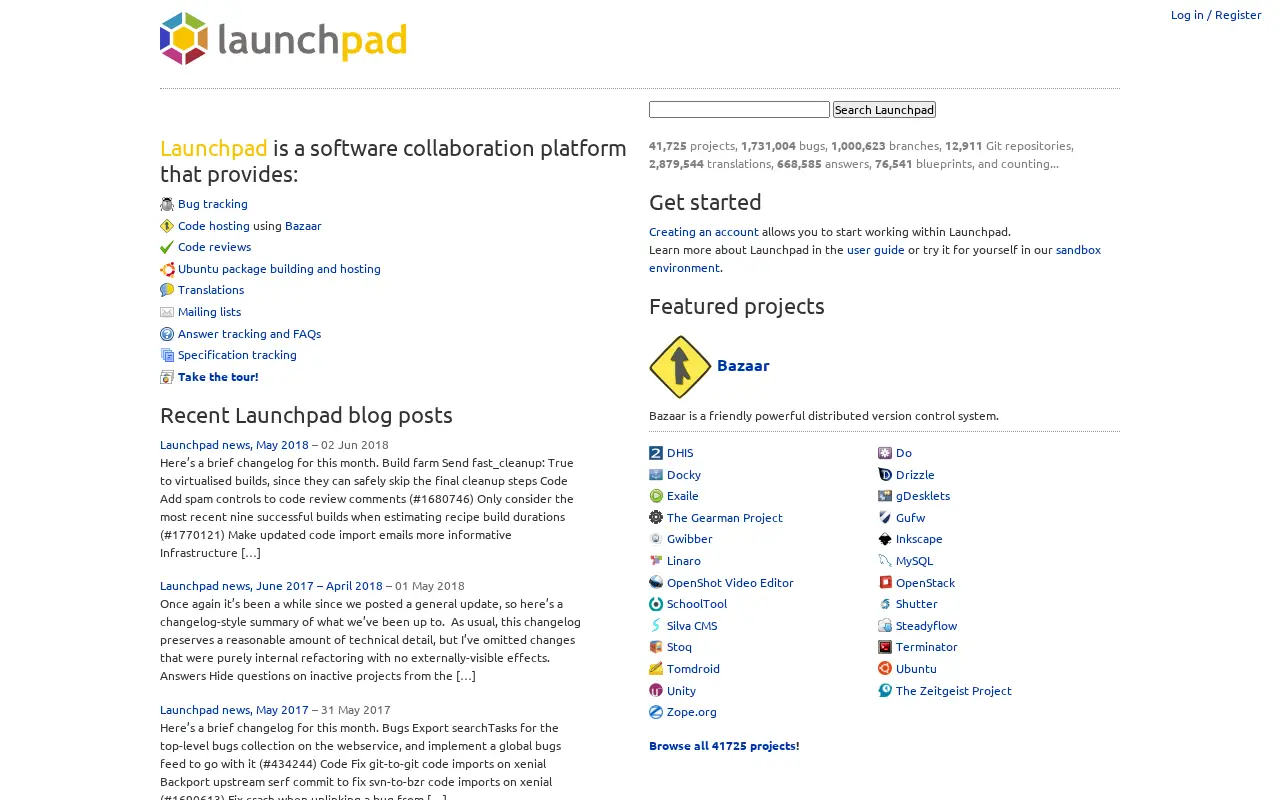 launchpad.net on July 1, 2018