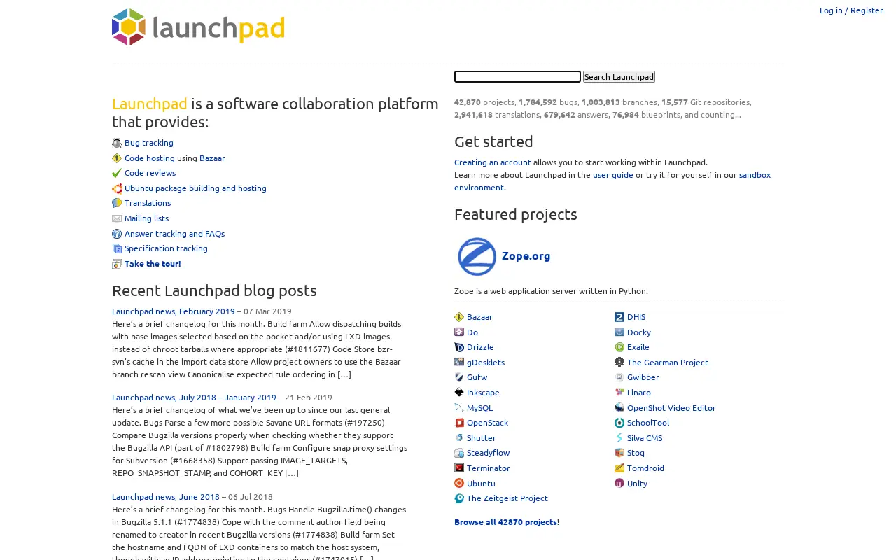launchpad.net on June 30, 2019