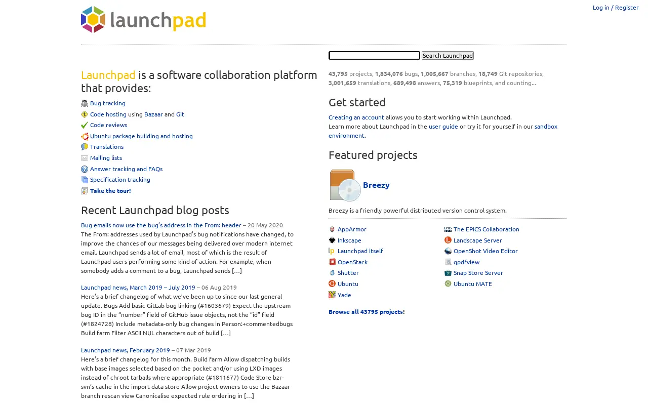 launchpad.net on July 1, 2020