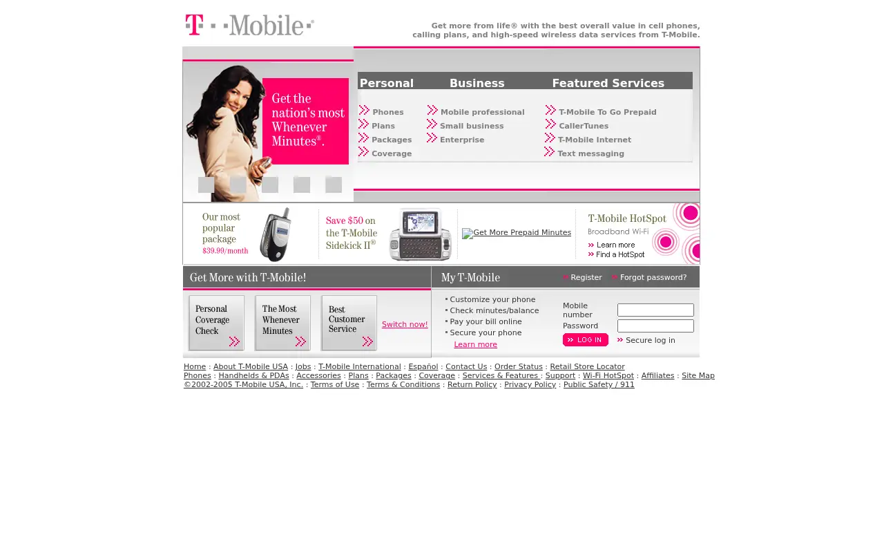 t-mobile.com in 2005