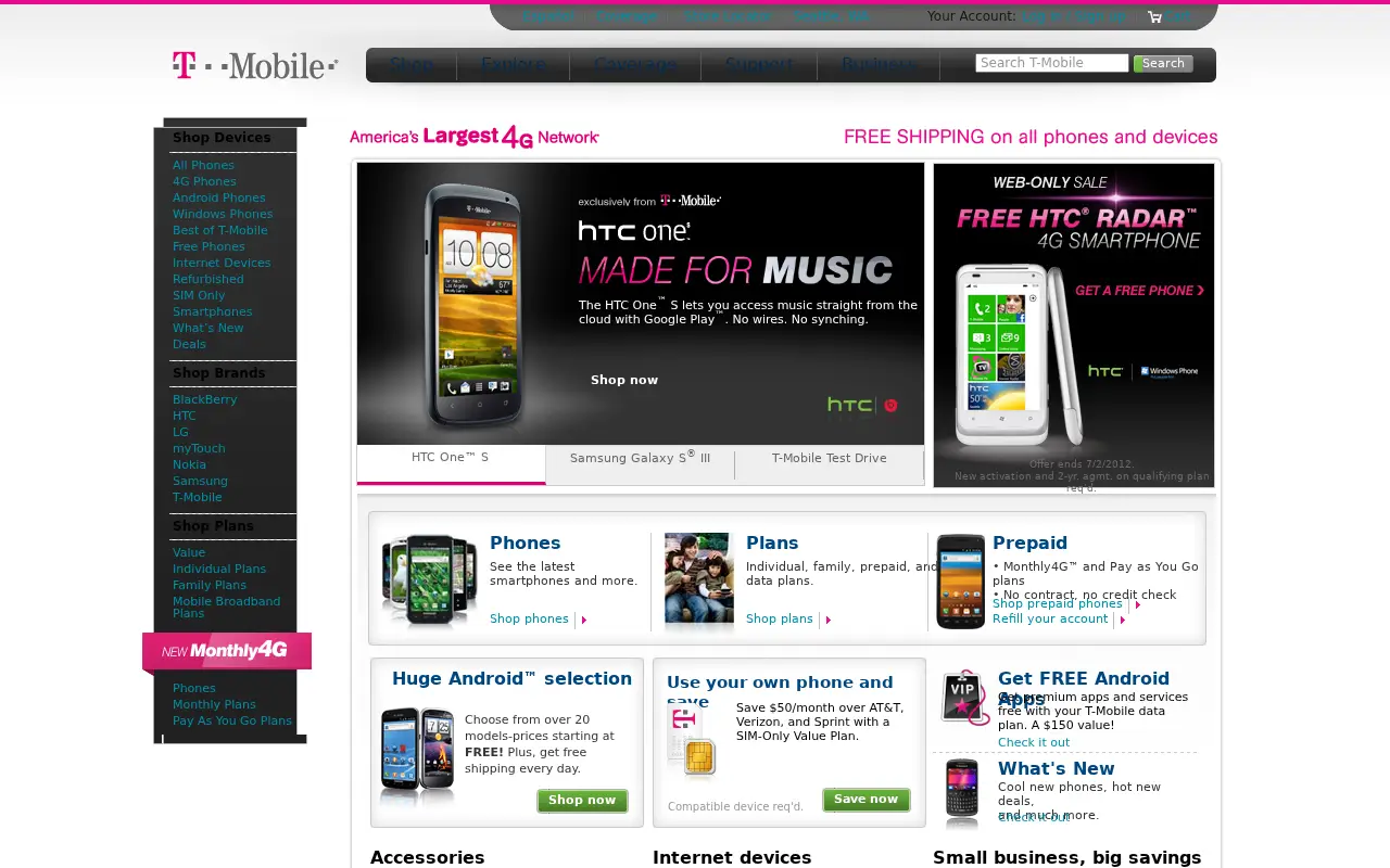 t-mobile.com in 2012
